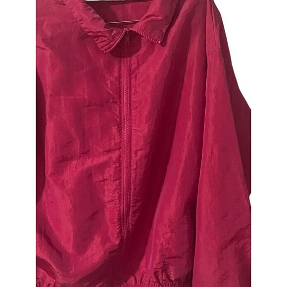 Vintage Body Wrappers Pink  Zip Windbreaker Size Large With Pockets RARE - Picture 7 of 16